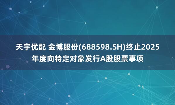 天宇优配 金博股份(688598.SH)终止2025年度向特定对象发行A股股票事项